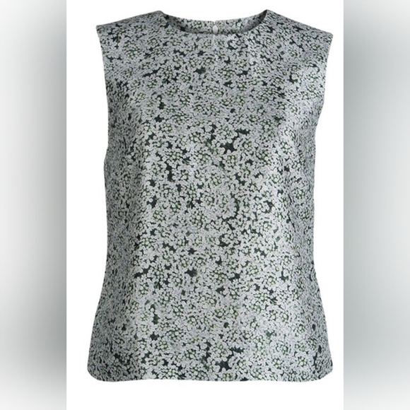 Tory Burch Green And White Floral Printed Silk Trouser Set Size 2 - Picture 2 of 10